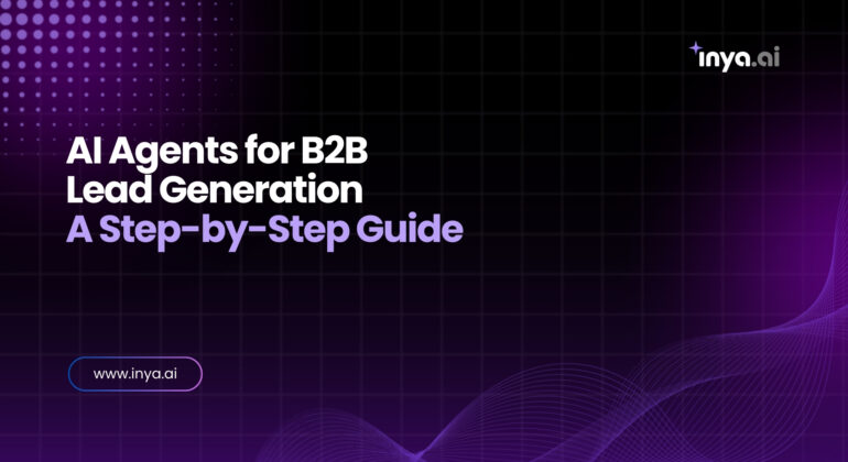 Startup sales team using AI tools for B2B lead generation, with dashboards showing real-time prospect insights.