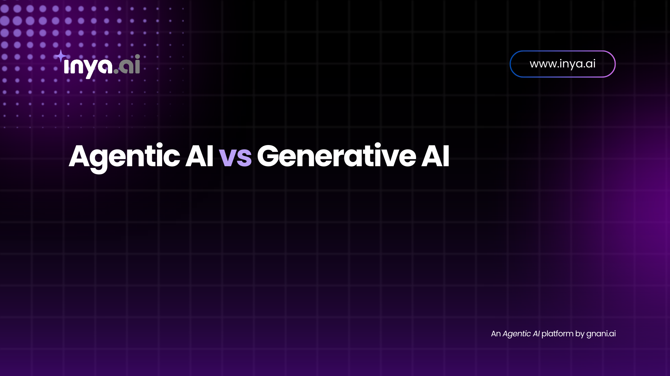 Agentic AI vs Generative AI – Inya.ai Blog Visual Comparison