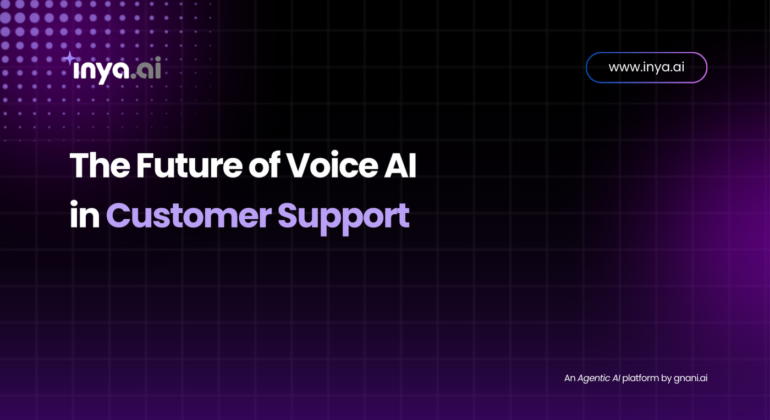 The Future of Voice AI in Customer Support – Inya.ai Blog Cover Image