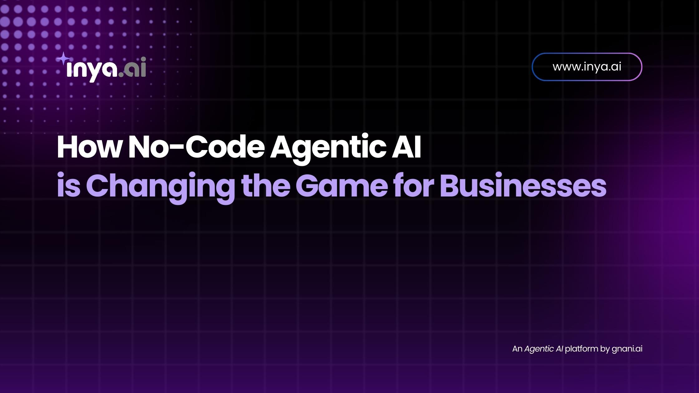 Inya.ai banner showcasing how no-code Agentic AI is transforming business operations with a dark tech-themed background and branding elements.