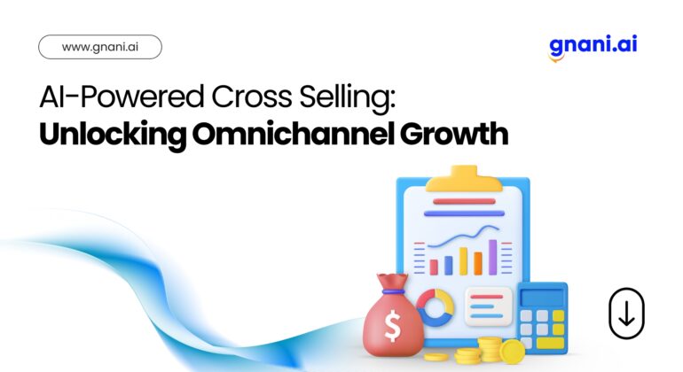 3D illustration of financial growth charts, coins, and a dollar bag representing AI-powered cross selling and omnichannel banking revenue strategies.