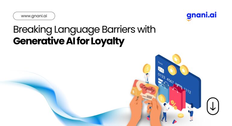 Hands holding a loyalty card with Generative AI enabling multilingual customer engagement and rewards