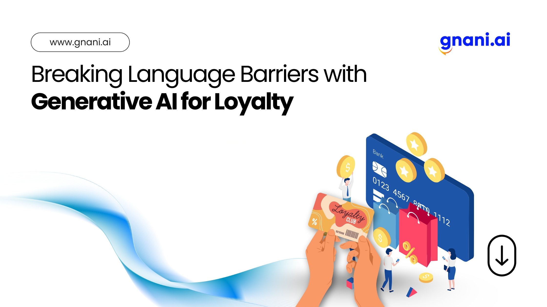 Hands holding a loyalty card with Generative AI enabling multilingual customer engagement and rewards