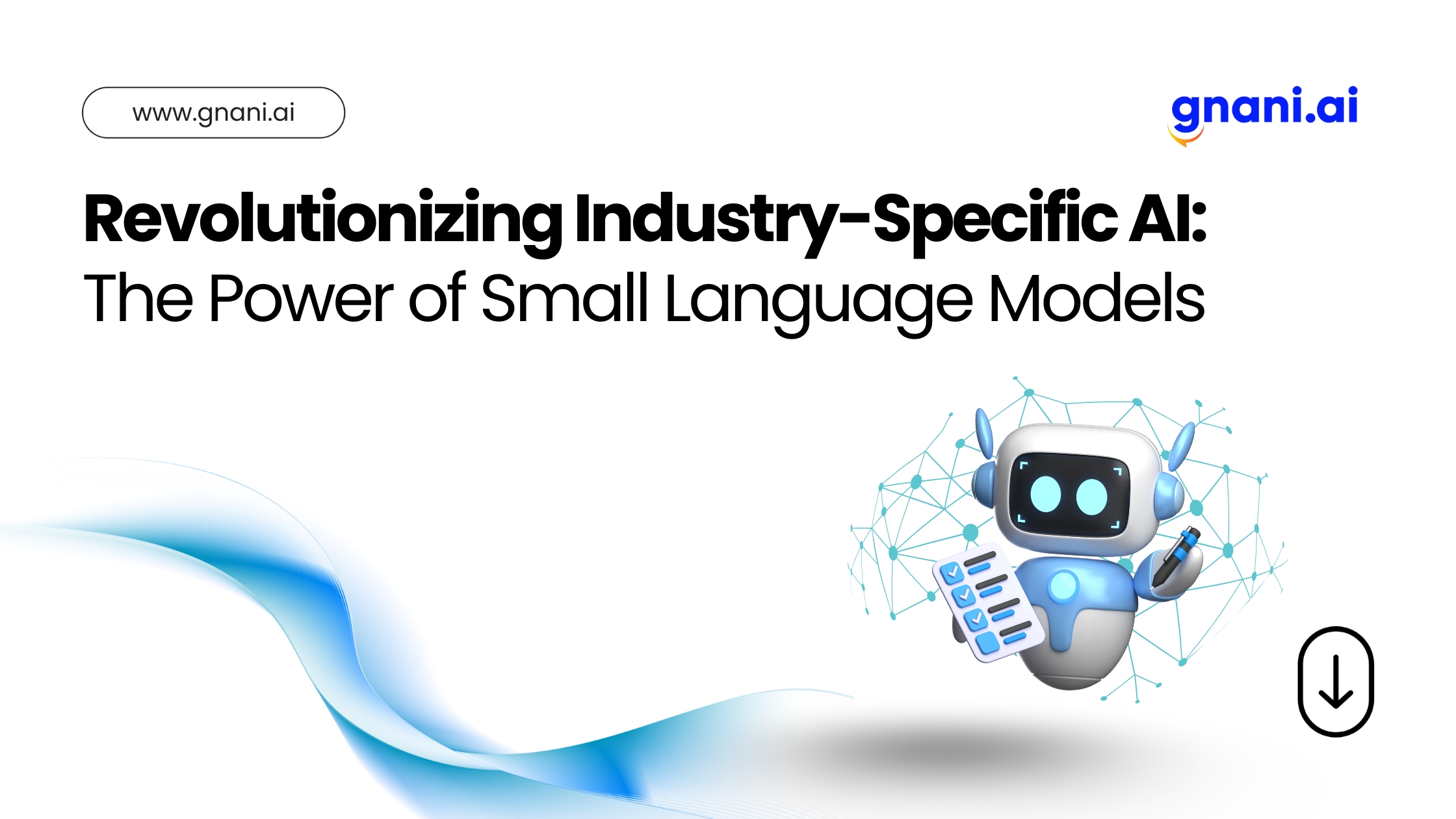 Illustration of industry-specific AI systems powered by Small Language Models transforming workflows in healthcare, finance, retail, and more.
