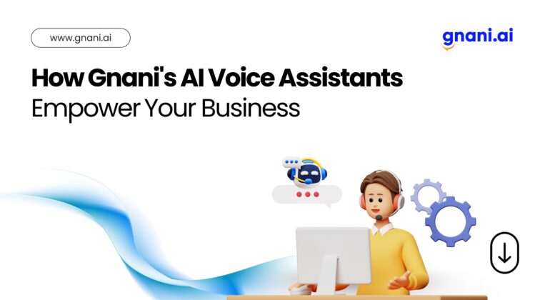3D illustration of a male support agent using a desktop, interacting with an AI voice assistant, representing business automation by Gnani.ai.