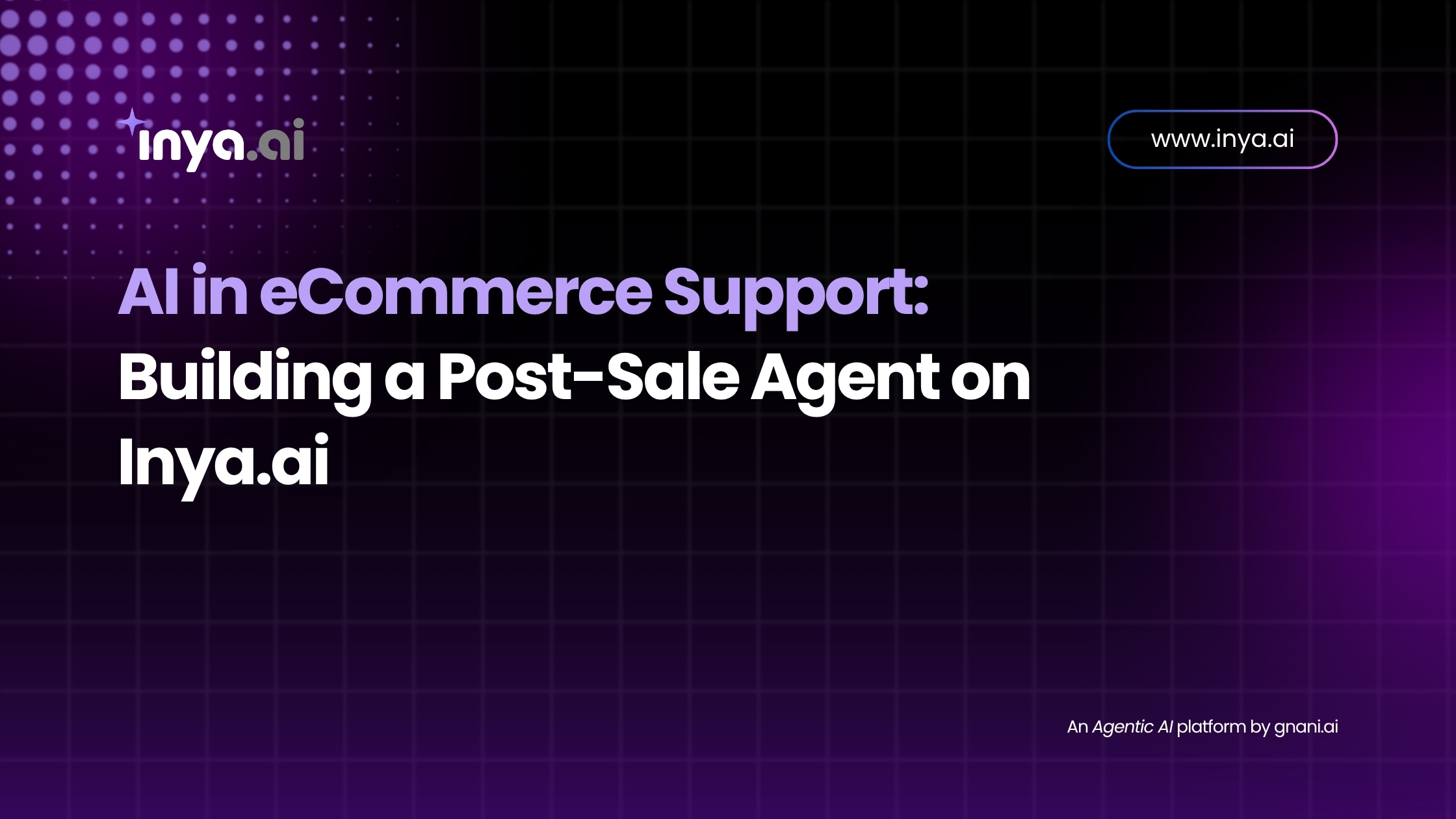 AI in eCommerce Support – Building a Post-Sale Agent on Inya.ai