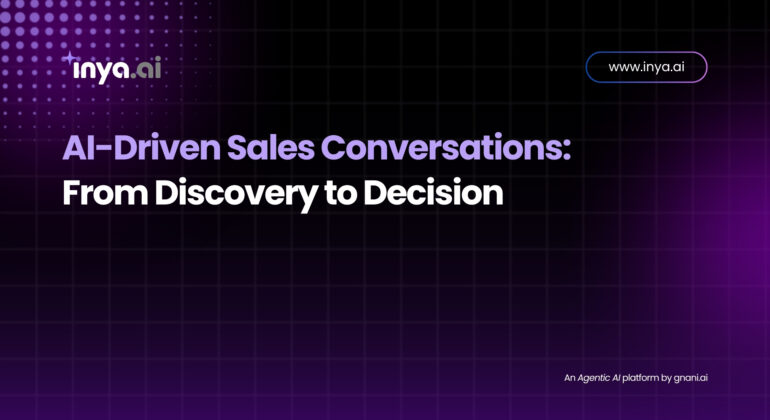 AI-Driven Sales Conversations visual by Inya.ai with headline “From Discovery to Decision”
