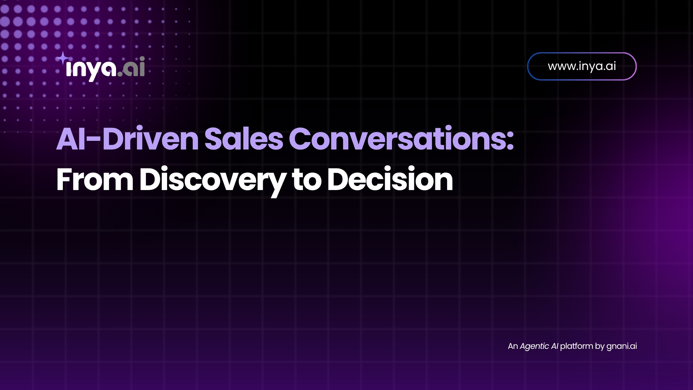 AI-Driven Sales Conversations visual by Inya.ai with headline “From Discovery to Decision”