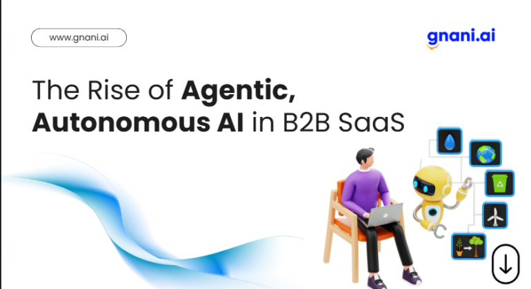 Illustration of Agentic and Autonomous AI in B2B SaaS by Gnani.ai