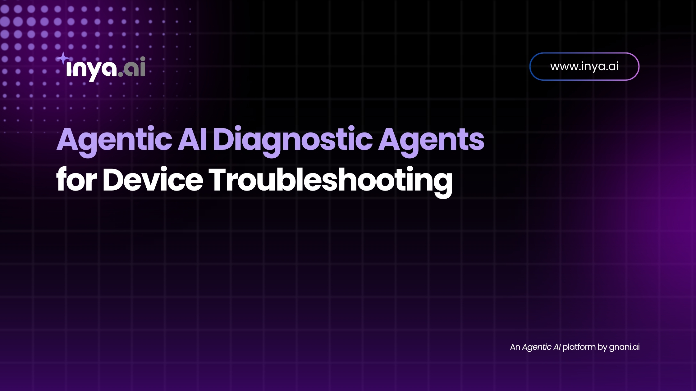 An AI-powered voice agent icon wearing a headset, surrounded by floating device icons (smartphone, laptop, router) with diagnostic checkmarks and warning symbols, indicating automated troubleshooting.