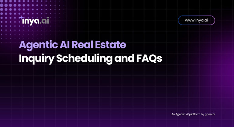 A digital chatbot icon next to a calendar and a house symbol, illustrating an AI assistant scheduling property viewing and answering visitor questions.