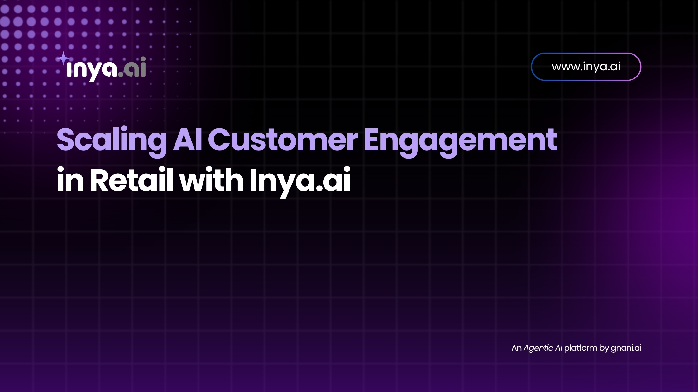 A modern retail store scene showing an AI-driven Inya.ai kiosk engaging with multiple shoppers through voice and chat interfaces.