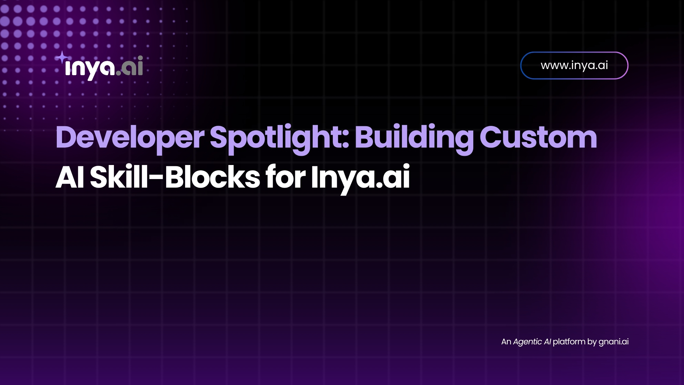 Developer working on custom AI skill-blocks within the Inya.ai platform interface.