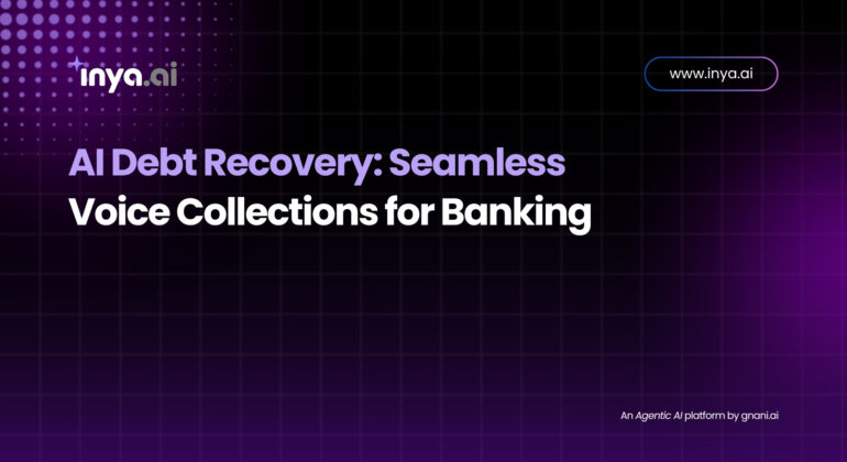 Illustration of a voice AI system automating debt recovery calls for banking customers.
