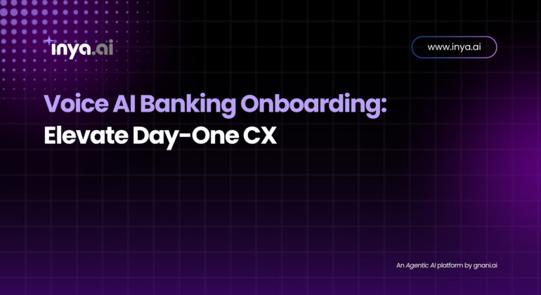 Illustration of a smiling customer using a smartphone with a voice wave icon, onboarding seamlessly into a banking app powered by Voice AI.