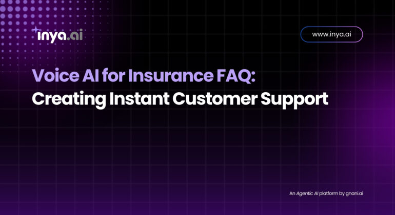 An AI-powered voice assistant icon wearing a headset, overlaying insurance policy documents, symbolizing instant, automated FAQ support for insurance customers.