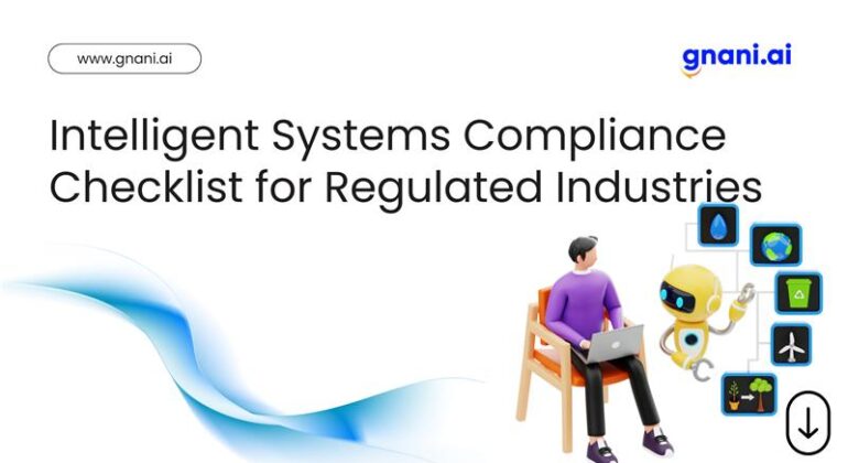 Checklist icon overlaid on a circuit-board background, symbolizing compliance steps for intelligent systems