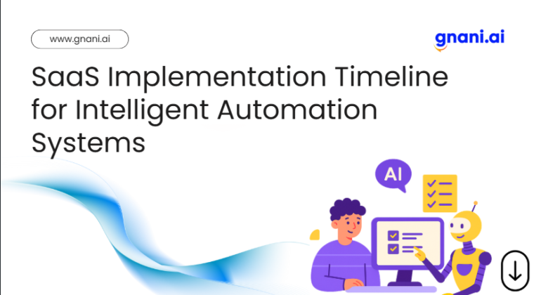Gantt chart illustrating key phases of a SaaS implementation timeline for deploying intelligent automation systems