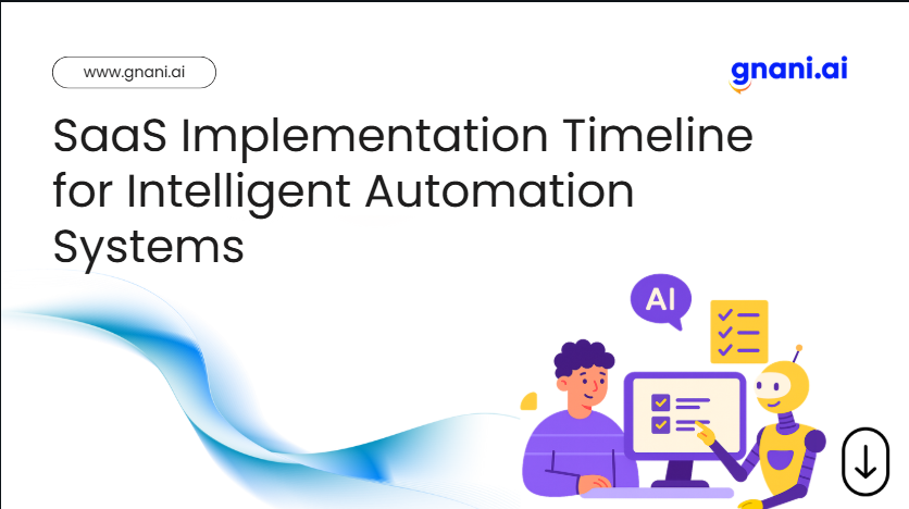 Gantt chart illustrating key phases of a SaaS implementation timeline for deploying intelligent automation systems